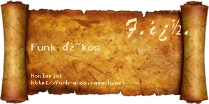 Funk Ákos névjegykártya